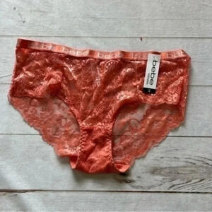 Bebe Intimates Hipster Sheer Lace Orange panties 1X NWT